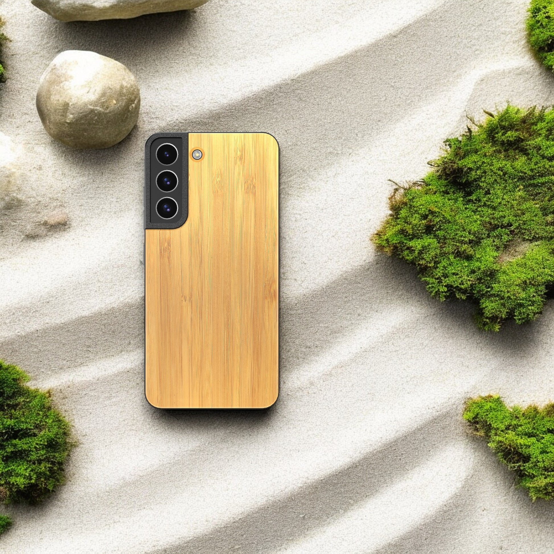 Wood Galaxy Case - Bamboo - Tallpine Cases | Sustainable and Eco-Friendly - Solid color Wood zen garden