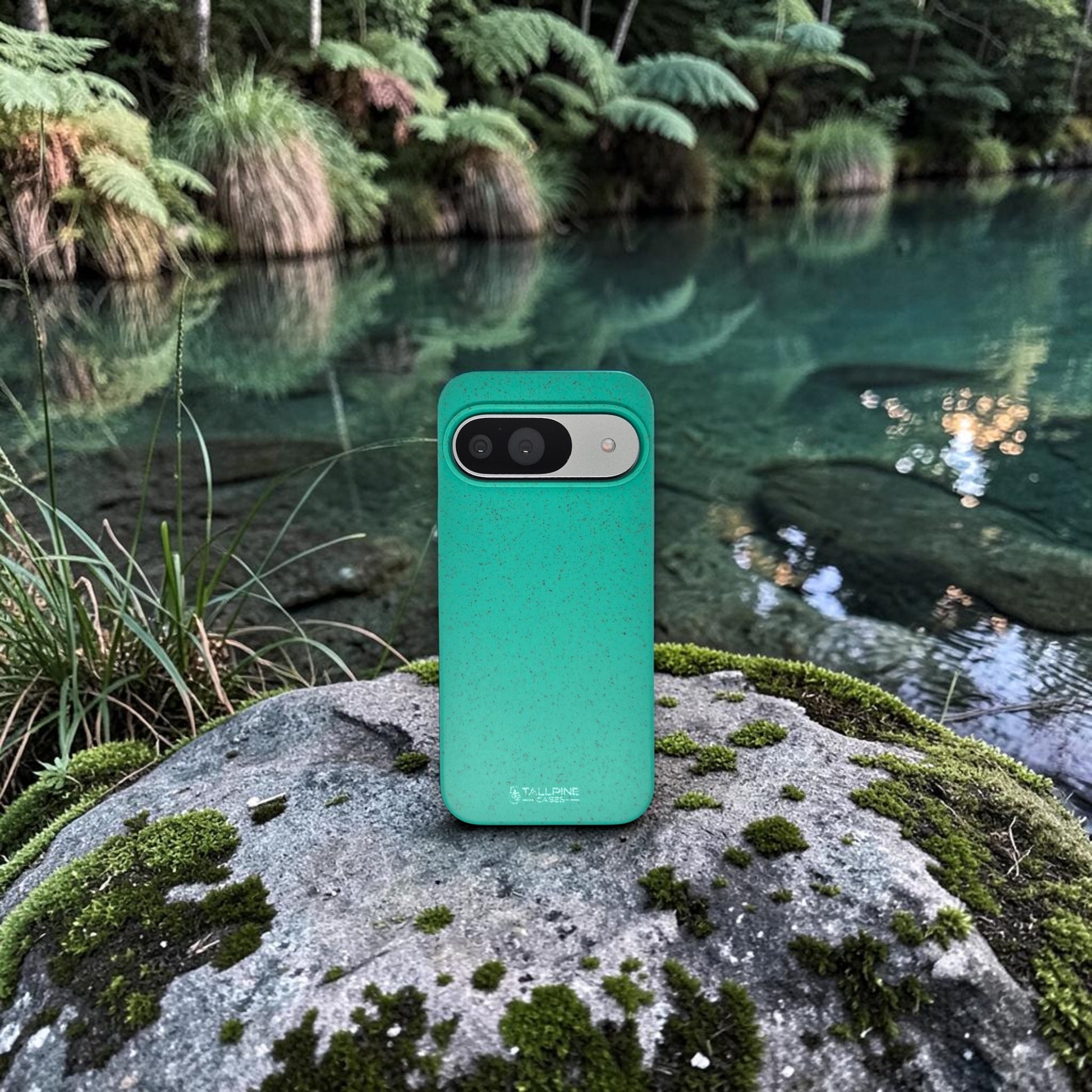 Compostable Google Case - Teal - Tallpine Cases | Sustainable and Eco-Friendly - Solid color teal