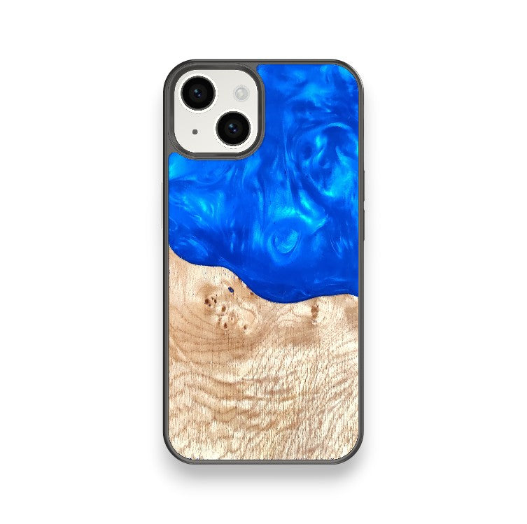 Wood and Resin iPhone Case - Blue Topaz - Tallpine | Sustainable and Eco-Friendly Phone Cases - Blue Wood