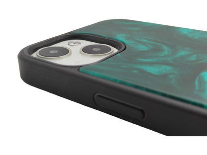 Wood and Resin iPhone Case - Malachite Green