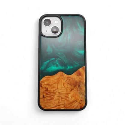 Wood and Resin iPhone Case - Malachite Green