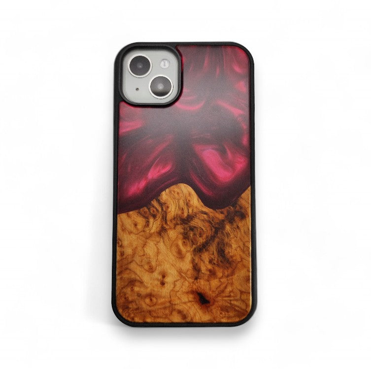 Wood and Resin iPhone Case - Ruby Red