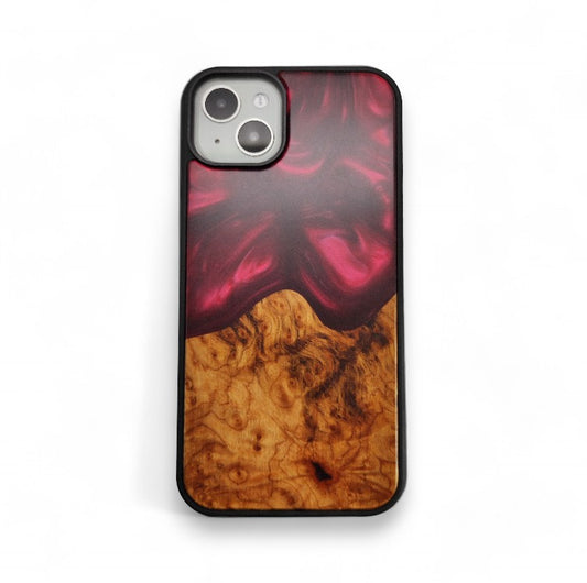 Wood and Resin iPhone Case - Ruby Red