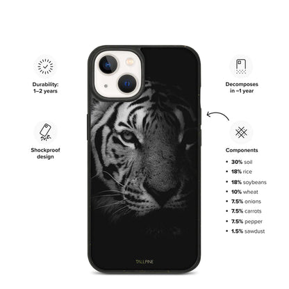 Tiger Black & White - Eco Case - Tallpine Cases | Sustainable and Eco-Friendly - Animals Black Tiger