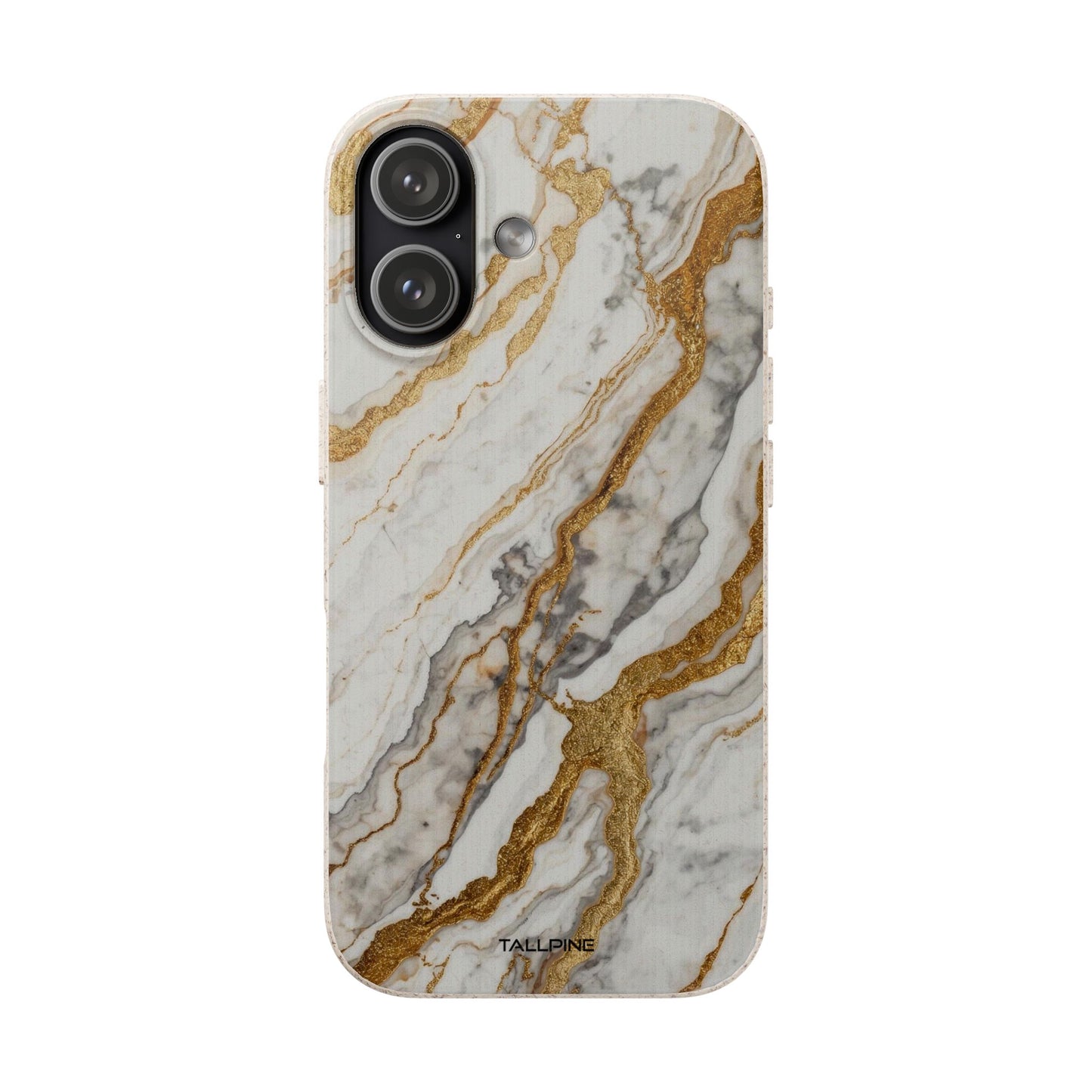 Golden Vanilla Marble - Eco Case iPhone 16 Plus - Tallpine Cases | Sustainable and Eco-Friendly - Abstract Marble White