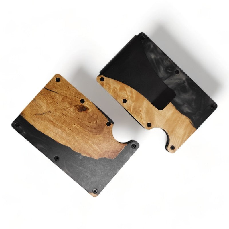 Wood and Resin Card Holder Wallet Onyx Black - Tallpine Cases | Sustainable and Eco-Friendly - card holder