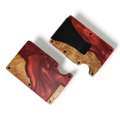 Wood and Resin Card Holder Wallet Ruby Red - Tallpine Cases | Sustainable and Eco-Friendly - card holder